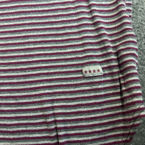 VINTAGE FADED GLORY WOMEN'S SIZE 1X SLEEPWEAR MAROON GRAY STRIPE SHIRT - Picture 3 of 8